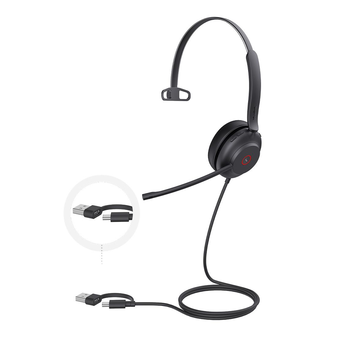 Yealink UH37 Mono USB Wired Headset, UC, USB-C/A, 35mm Speaker, Busylight, Leather Ear Cushion,HD Audio, 2Mic Noise Killer, Microsoft Teams & UC Yealink UH37 Mono USB Wired Headset, UC, USB-C/A, 35mm Speaker, Busylight, Leather Ear Cushion,HD Audio, 2Mic Noise Killer, Microsoft Teams & UC